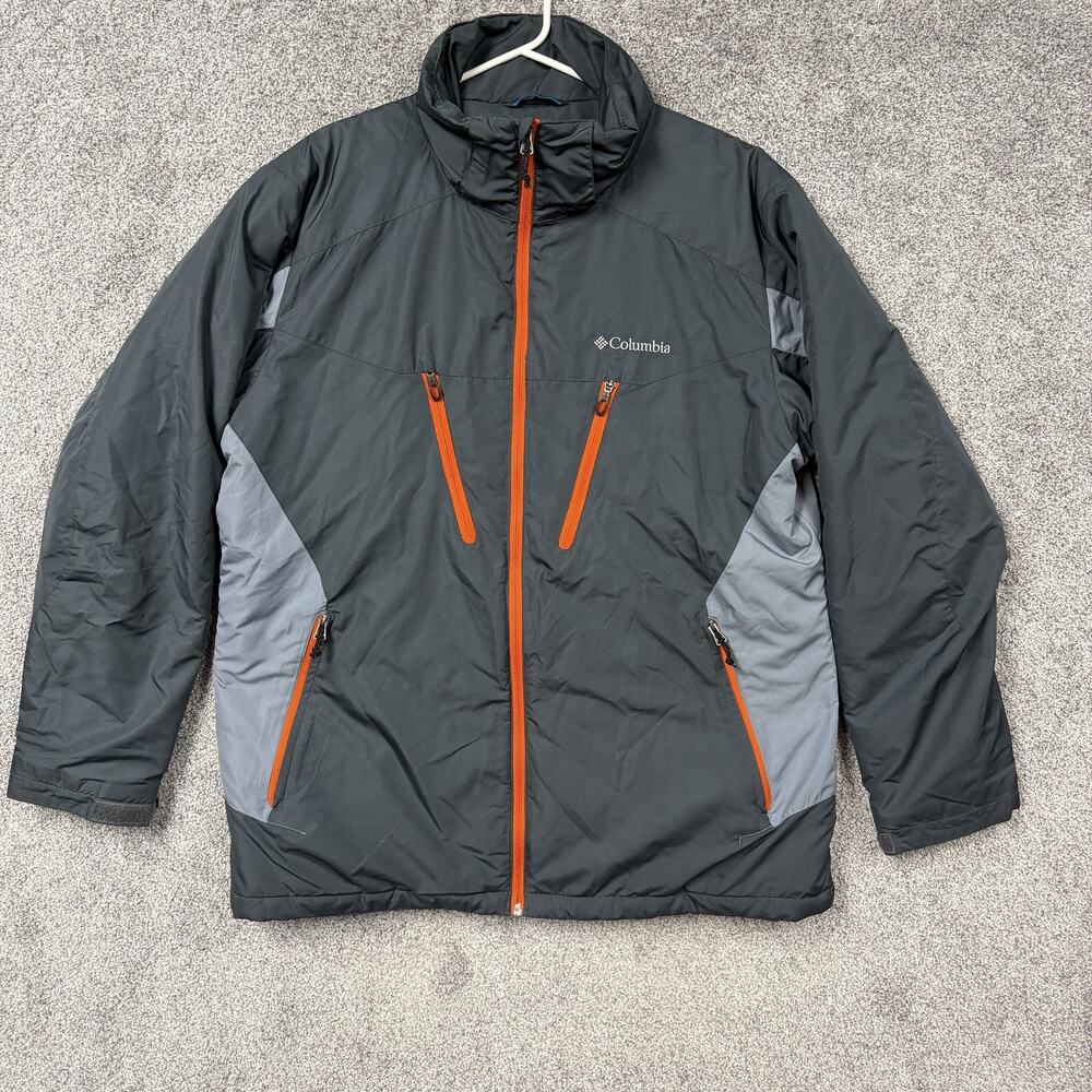 Columbia Antimony IV Ski Jacket Mens Large Gray Insulated Full Zip Outdoorsy